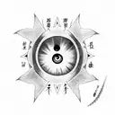 Sasuke's sharingan eye in the blade of a kunai. tattoo design idea