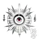 Sasuke's sharingan eye in the blade of a kunai. tattoo design idea