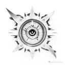Sasuke's sharingan eye in the blade of a dagger. tattoo design idea