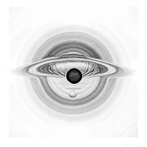 A coffee plant growing out of Saturn's eye tattoo design idea