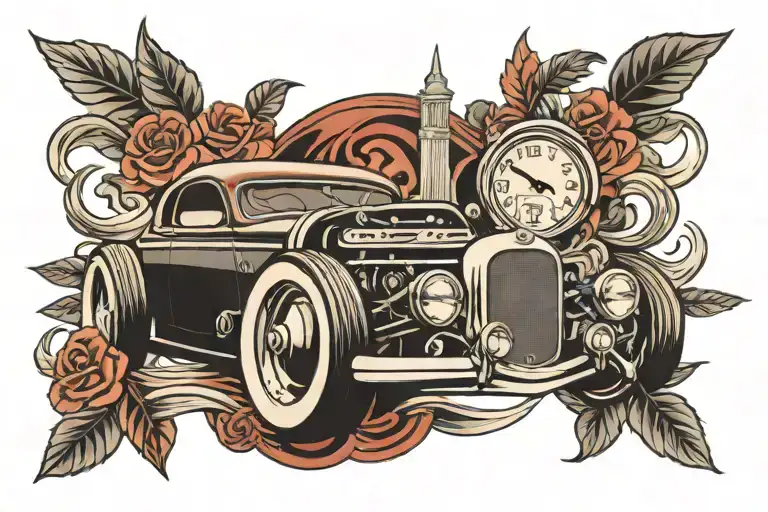 car speed accelerates  tattoo design idea