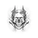 skeleton with black robe tattoo design idea