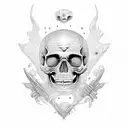 skeleton with black robe tattoo design idea