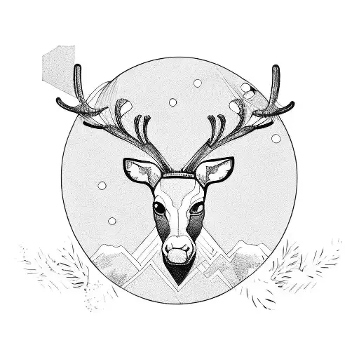 reindeer blood tattoo design idea