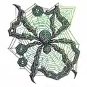 shoulder to neck cyber sigilism spider tattoo tattoo design idea