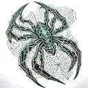 shoulder to neck cyber sigilism spider tattoo tattoo design idea