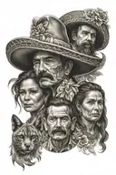 Mexican American heritage family tattoo design idea