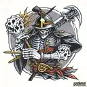 skeleton samurai tattoo design idea