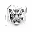 Design the boat of life of pi called "Tsimtsum" with a tiger going through a stormy ocean tattoo design idea