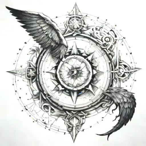 I want a tattoo that represents kairos and chronos, Greek gods of time tattoo design idea