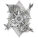 I want a tattoo that represents a fight between Kairos and Chronos, Greek gods of time. tattoo design idea