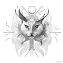 lyre, sun, bay leaves tattoo design idea