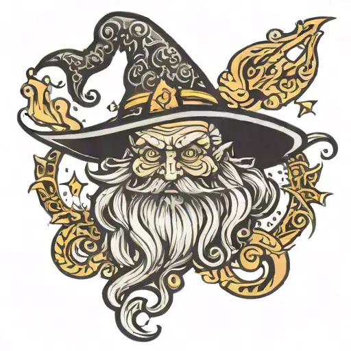 iPhone black wizard emoji tattoo design idea