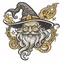 iPhone black wizard emoji tattoo design idea