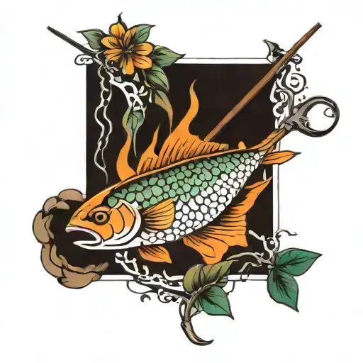 Memorial for my three deceased uncles who taught me fishing and hunting  tattoo design idea