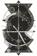 arrow compass design tattoo design idea
