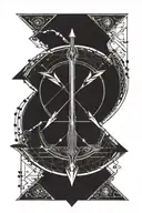 arrow compass design tattoo design idea