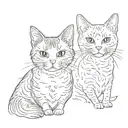 two cats which are tuxedo cats ona has black nose and one has white nose tattoo design idea