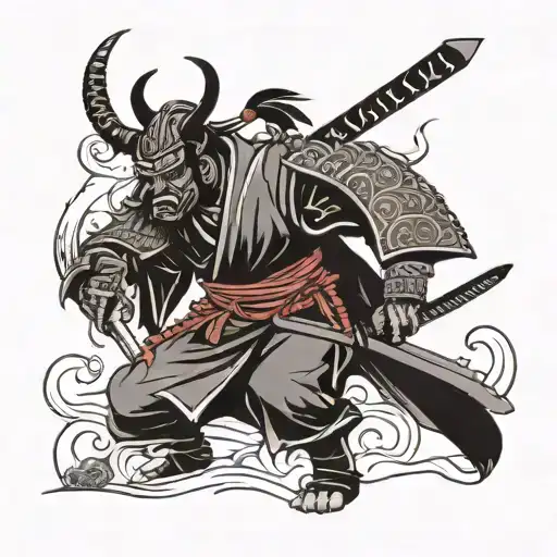 samurai warrior black simple tattoo design idea