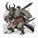 samurai warrior black simple tattoo design idea