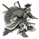samurai warrior black simple tattoo design idea