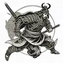samurai warrior black simple tattoo design idea