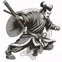 samurai warrior black simple tattoo design idea
