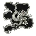traditional japanese dragon flying tattoo design idea