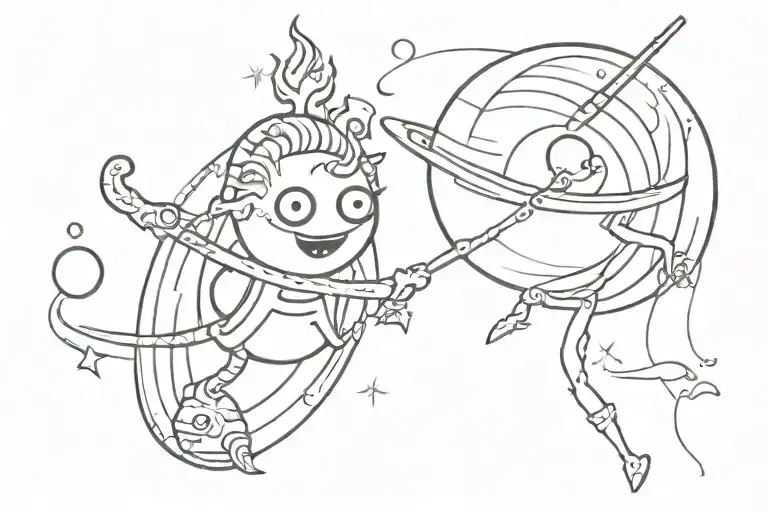Neptune planet tattoo design idea