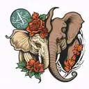 gemini and elephant head tattoo design idea