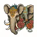 gemini and elephant head tattoo design idea