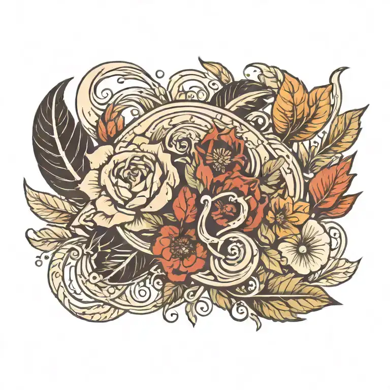 natural elements tattoo design idea