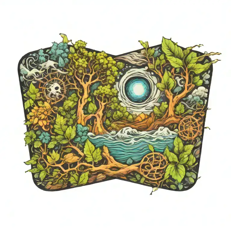 natural elements tattoo design idea
