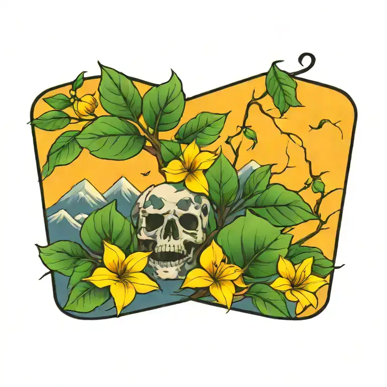 natural elements for a coverup tattoo design idea