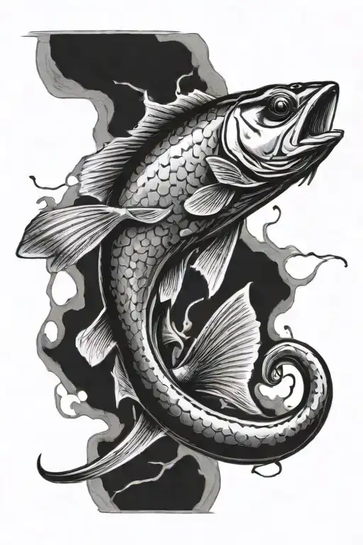 fishing hook tattoo design idea