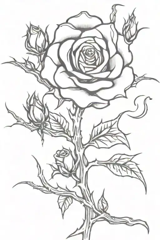 thorns and roses tattoo design idea