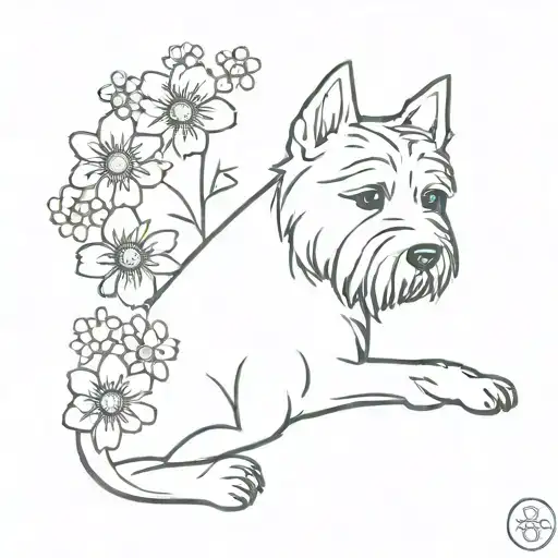very dainty tattoo to remind me of my westie and I outside. Flowers and sunshine. paw print, no dog in it though  tattoo design idea