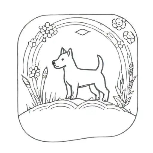 Little tattoo that reminds me of when my westie and I play outside together. Flowers, grass, and sunshine. No dog in it tattoo design idea