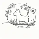 Little tattoo that reminds me of when my westie and I play outside together. Flowers, grass, and sunshine. No dog in it tattoo design idea