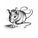 Rat with wine grapes tattoo design idea