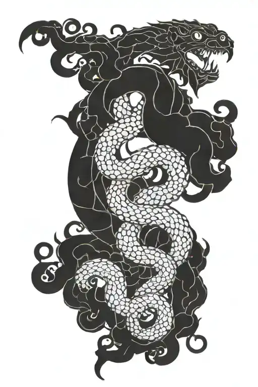 hydra entangled tattoo design idea