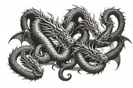 hydra dragon with 3 heads tattoo design idea