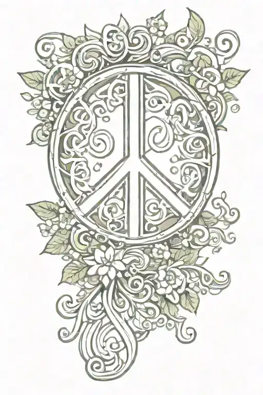 peace sign focus success luck devine creation universe tattoo design idea