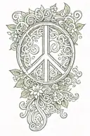 peace sign focus success luck devine creation universe tattoo design idea