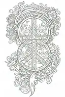 peace sign focus success luck devine creation universe tattoo design idea