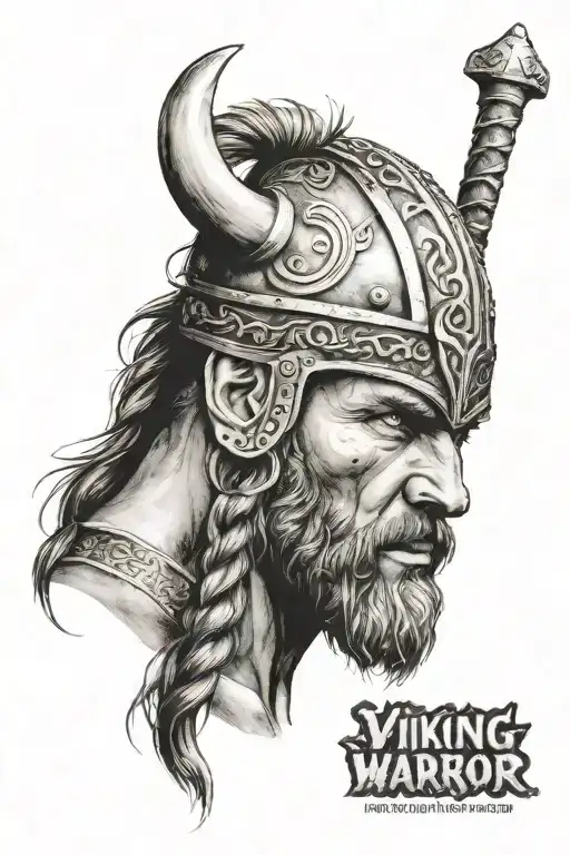 viking warrior face tattoo design idea