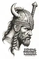 viking warrior face tattoo design idea