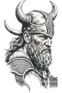 viking warrior face tattoo design idea