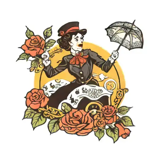 Mary poppins tattoo design idea