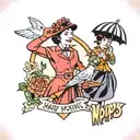 Mary poppins tattoo design idea